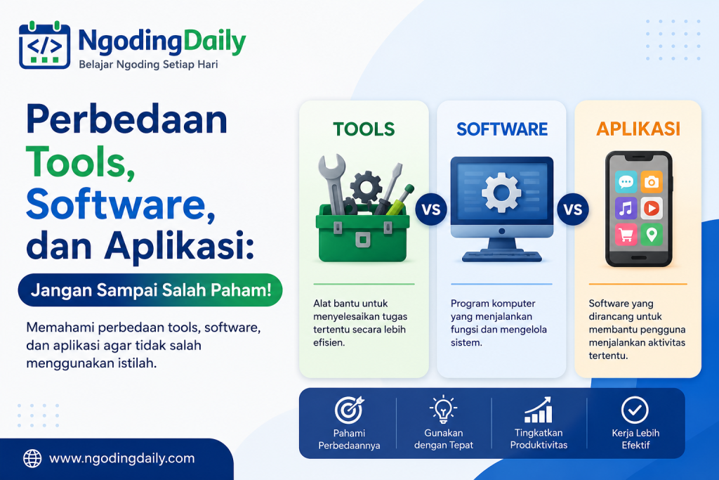 Perbedaan Tools, Software, dan Aplikasi Jangan Sampai Salah Paham