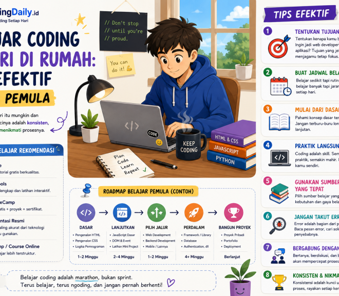 Belajar Coding Sendiri di Rumah: Tips Efektif untuk Pemula