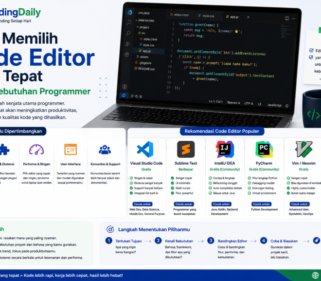 Cara Memilih Code Editor yang Tepat Sesuai Kebutuhan Programmer