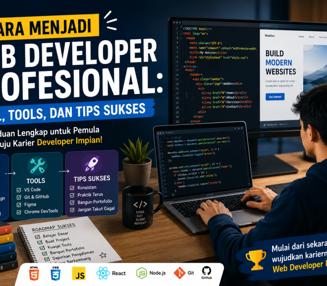 Cara Menjadi Web Developer Profesional: Skill, Tools, dan Tips Sukses