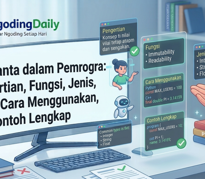 Konstanta dalam Pemrograman: Pengertian, Fungsi, Jenis, Cara Menggunakan, dan Contoh Lengkap