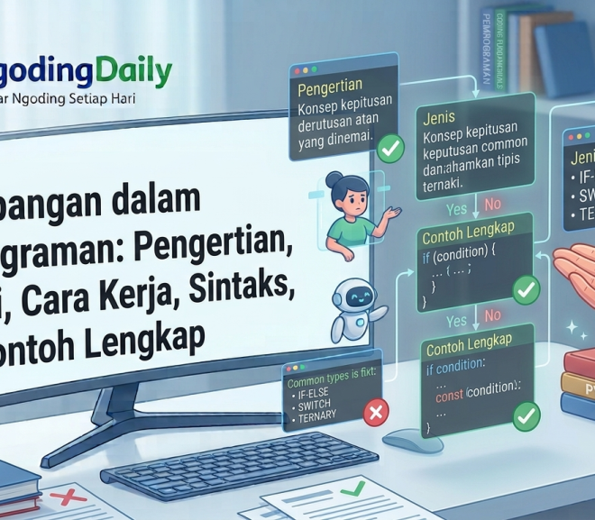 Percabangan dalam Pemrograman: Pengertian, Jenis, Fungsi, Cara Kerja, Sintaks, dan Contoh Lengkap