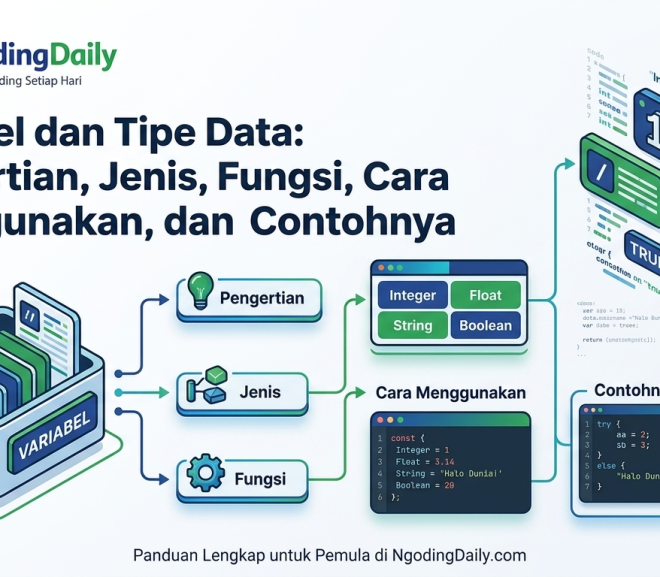 Variabel dan Tipe Data: Pengertian, Jenis, Fungsi, Cara Menggunakan, dan Contohnya dalam Pemrograman