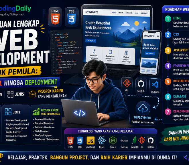 Panduan Lengkap Web Development untuk Pemula: Dari HTML hingga Deployment, Pengertian, Jenis, dan Prospek Karier yang Menjanjikan
