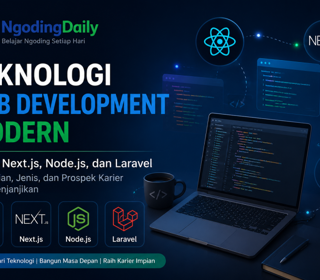 Teknologi Web Development Modern: React, Next.js, Node.js, dan Laravel, Pengertian, Jenis, serta Prospek Karier yang Menjanjikan