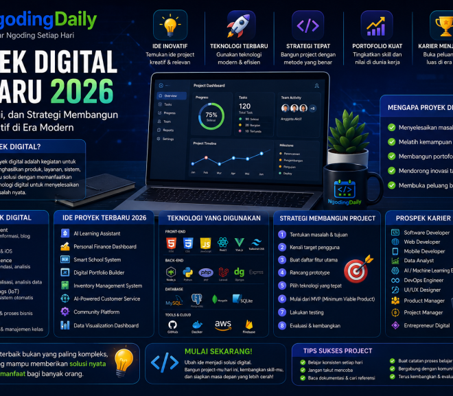 Proyek Digital Terbaru 2026: Ide, Teknologi, dan Strategi Membangun Project Inovatif di Era Modern
